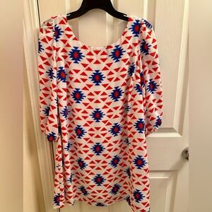 CB Red and Blue Geometric Dress